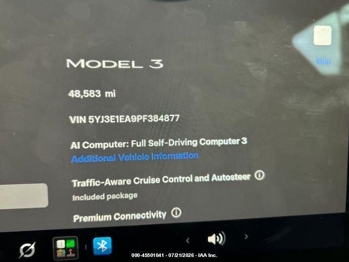 5YJ3E1EA9PF384877 2023 TESLA MODEL 3 photo no. 7
