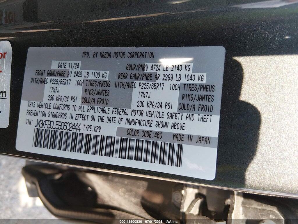 JM3KFBCL5S0602444 2025 MAZDA CX-5 photo no. 9