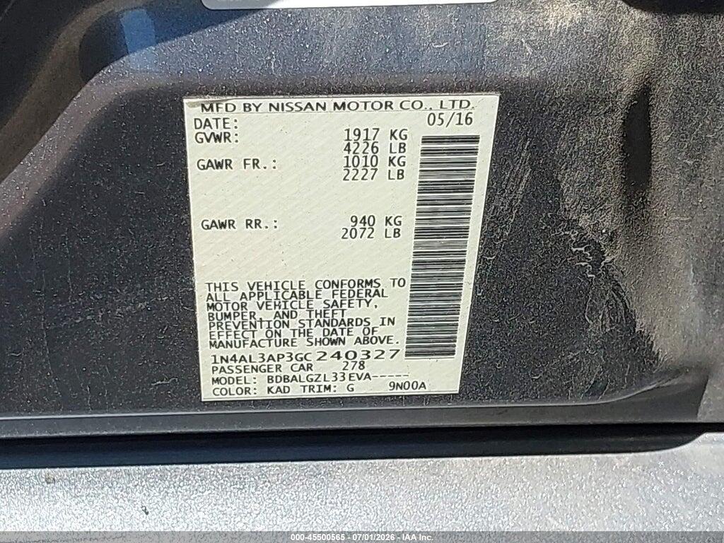 1N4AL3AP3GC240327 2016 NISSAN ALTIMA photo no. 9