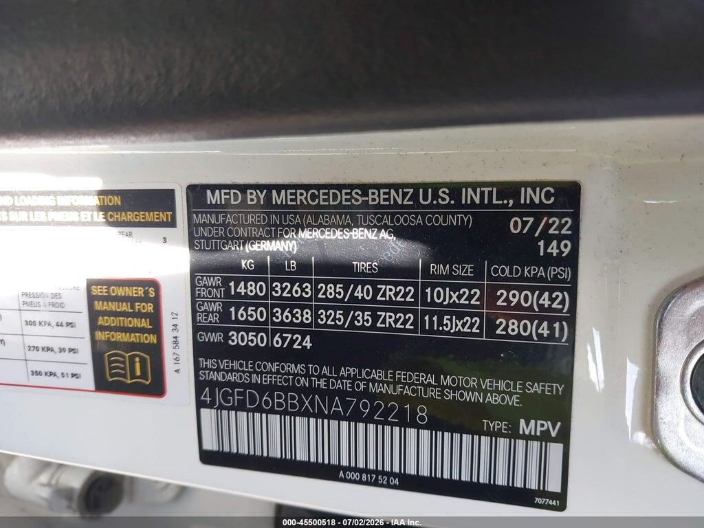 4JGFD6BBXNA792218 2022 MERCEDES-BENZ AMG GLE 53 COUPE photo no. 9