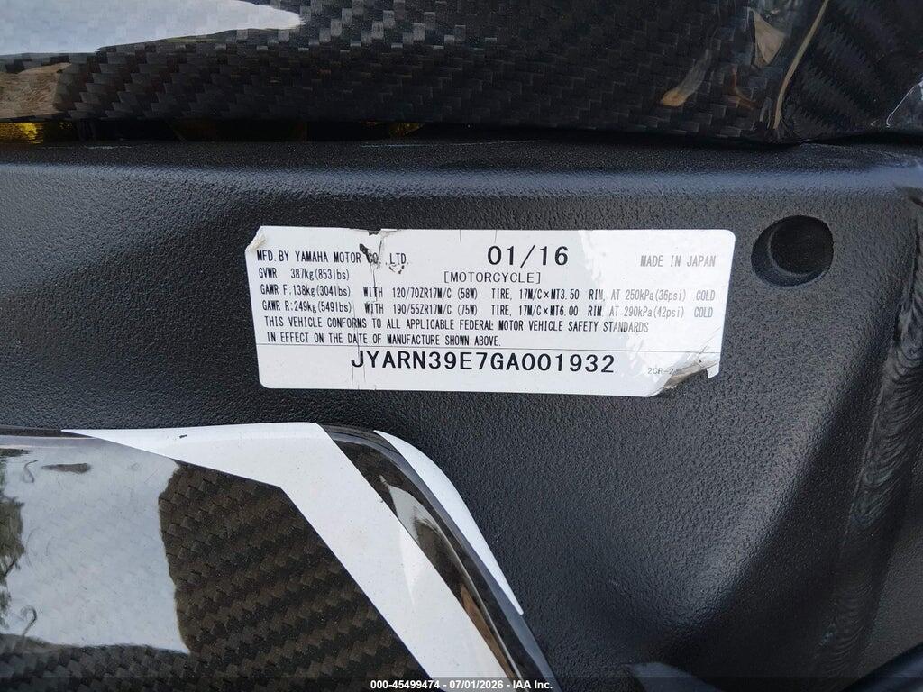 JYARN39E7GA001932 2016 YAMAHA YZFR1 photo no. 10