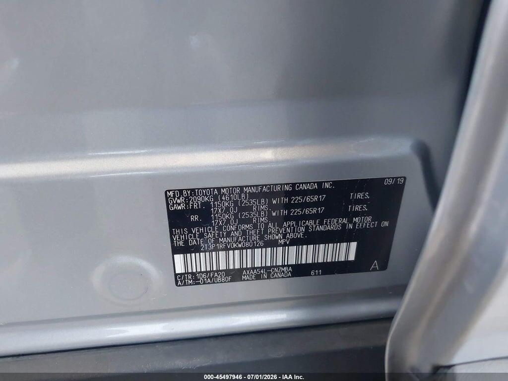 2T3P1RFV0KW080126 2019 TOYOTA RAV4 photo no. 9
