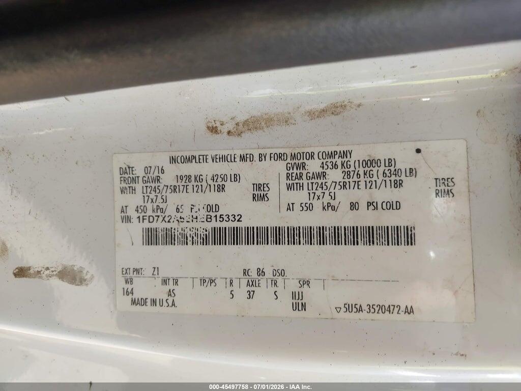 1FD7X2A62HEB15332 2017 FORD F-250 photo no. 9