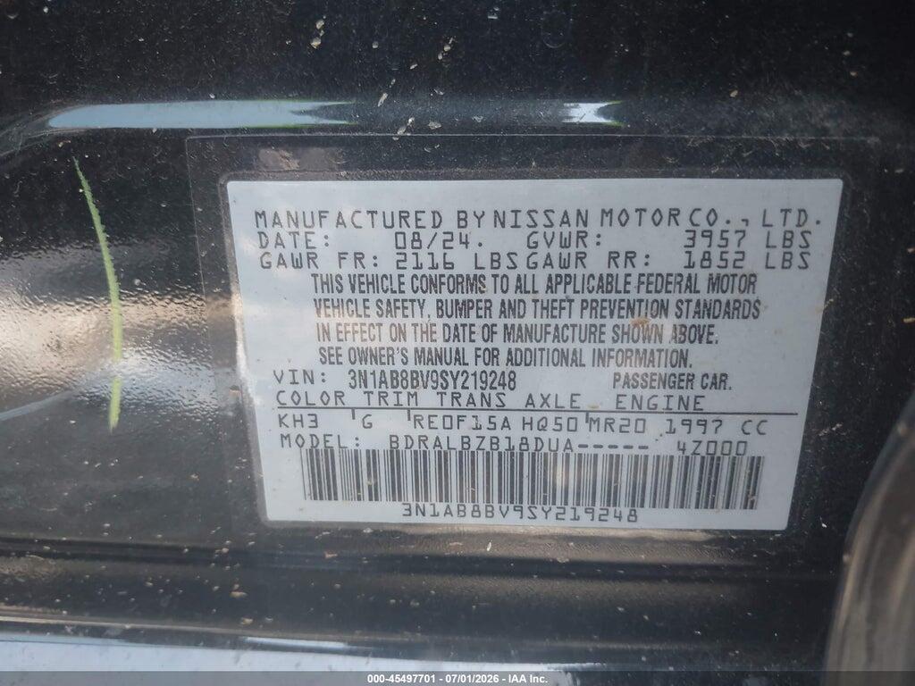 3N1AB8BV9SY219248 2025 NISSAN SENTRA photo no. 9