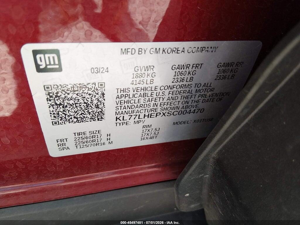 KL77LHEPXSC004470 2025 CHEVROLET TRAX photo no. 9