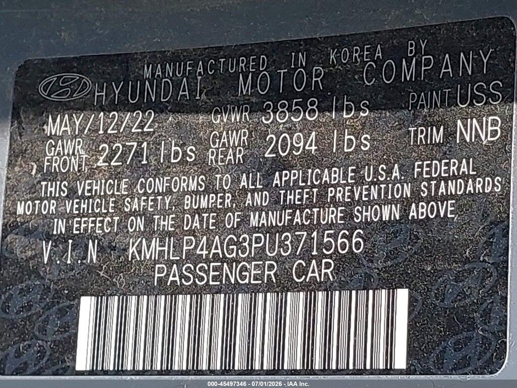 KMHLP4AG3PU371566 2023 HYUNDAI ELANTRA photo no. 9