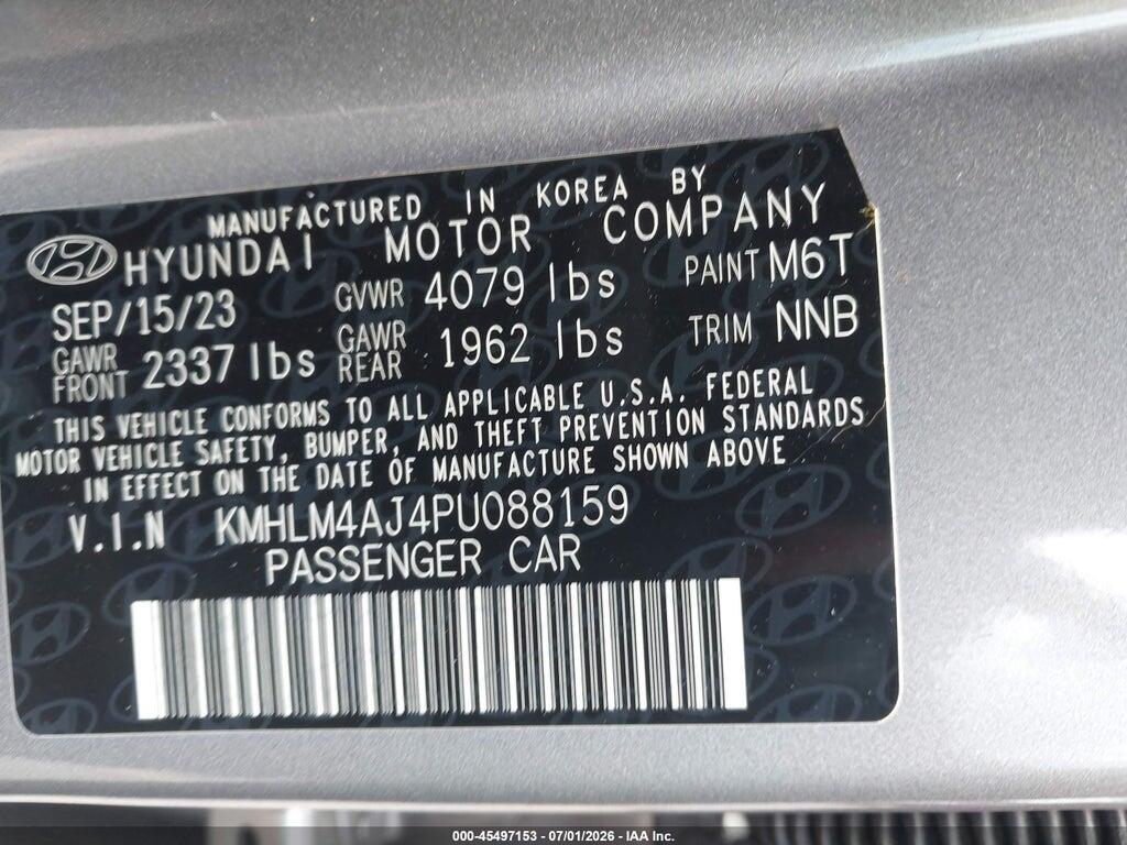 KMHLM4AJ4PU088159 2023 HYUNDAI ELANTRA HYBRID photo no. 9