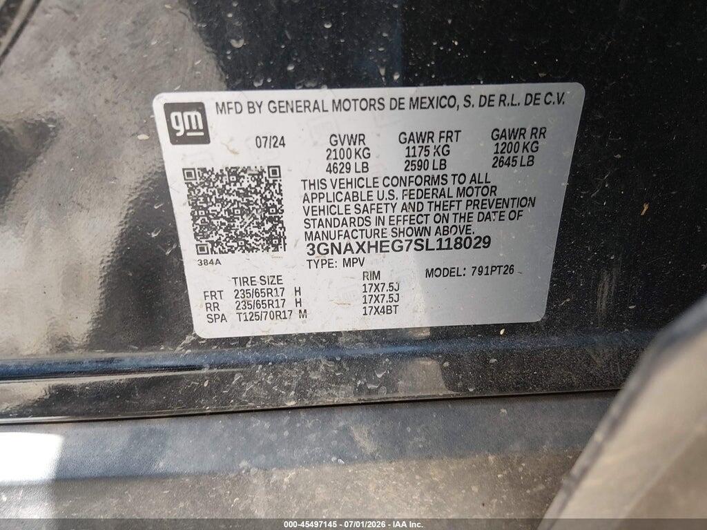 3GNAXHEG7SL118029 2025 CHEVROLET EQUINOX photo no. 9