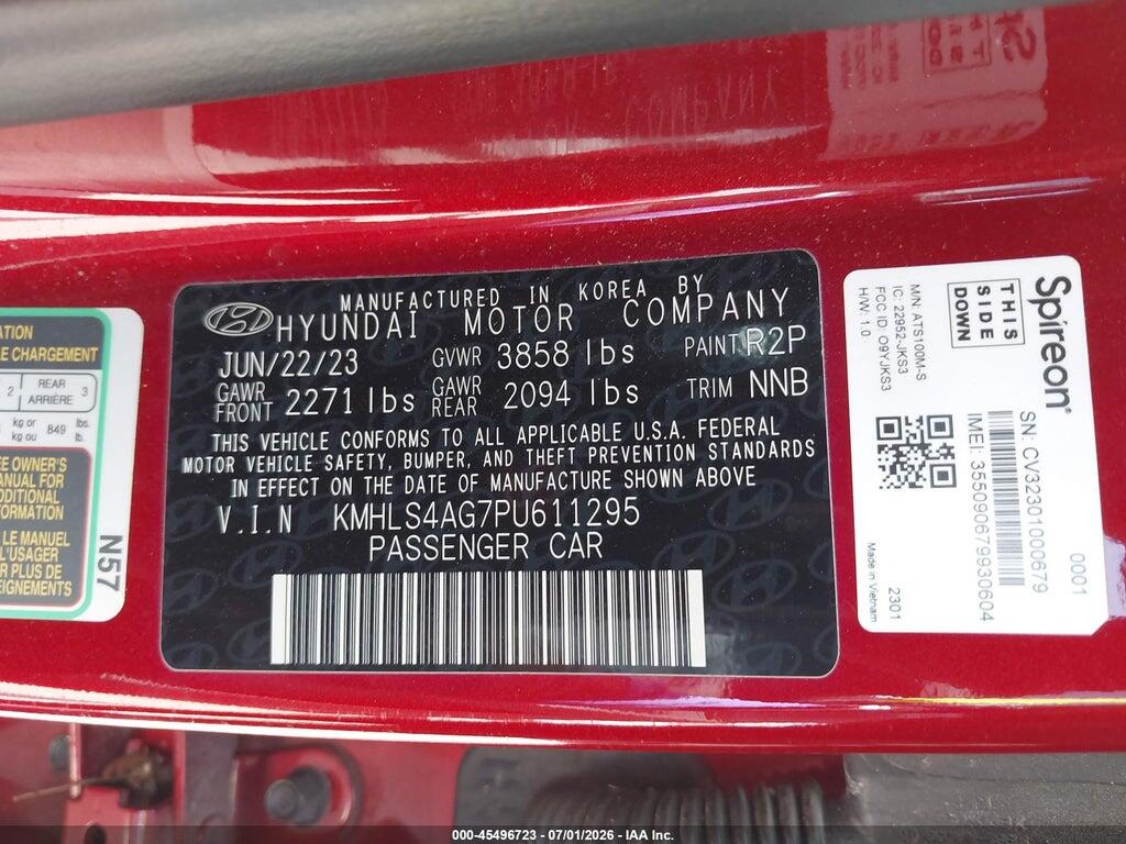 KMHLS4AG7PU611295 2023 HYUNDAI ELANTRA photo no. 9