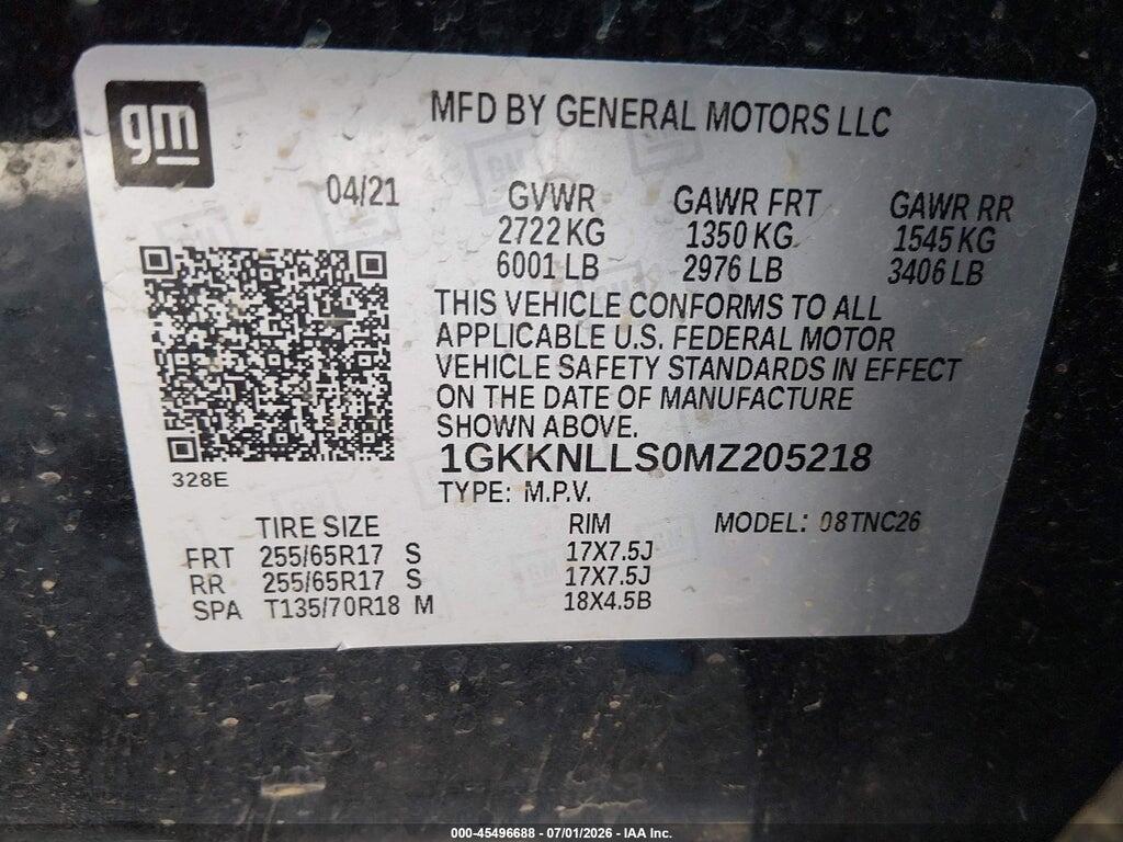 1GKKNLLS0MZ205218 2021 GMC ACADIA photo no. 9