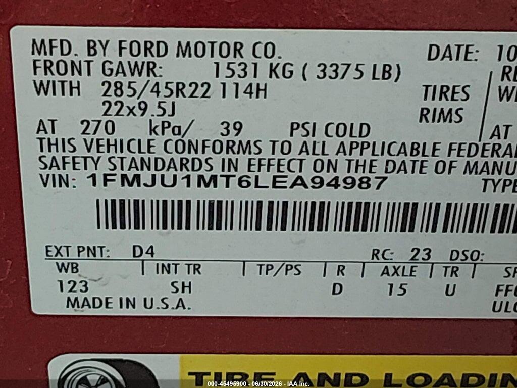 1FMJU1MT6LEA94987 2020 FORD EXPEDITION photo no. 9
