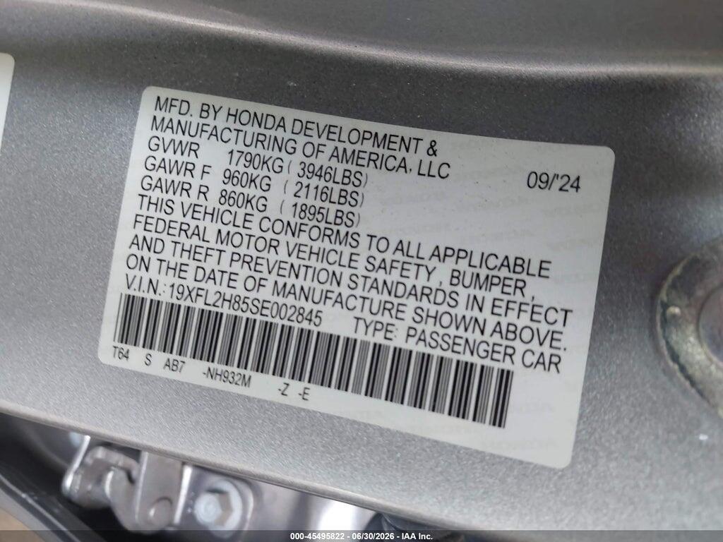 19XFL2H85SE002845 2025 HONDA CIVIC SEDAN photo no. 9