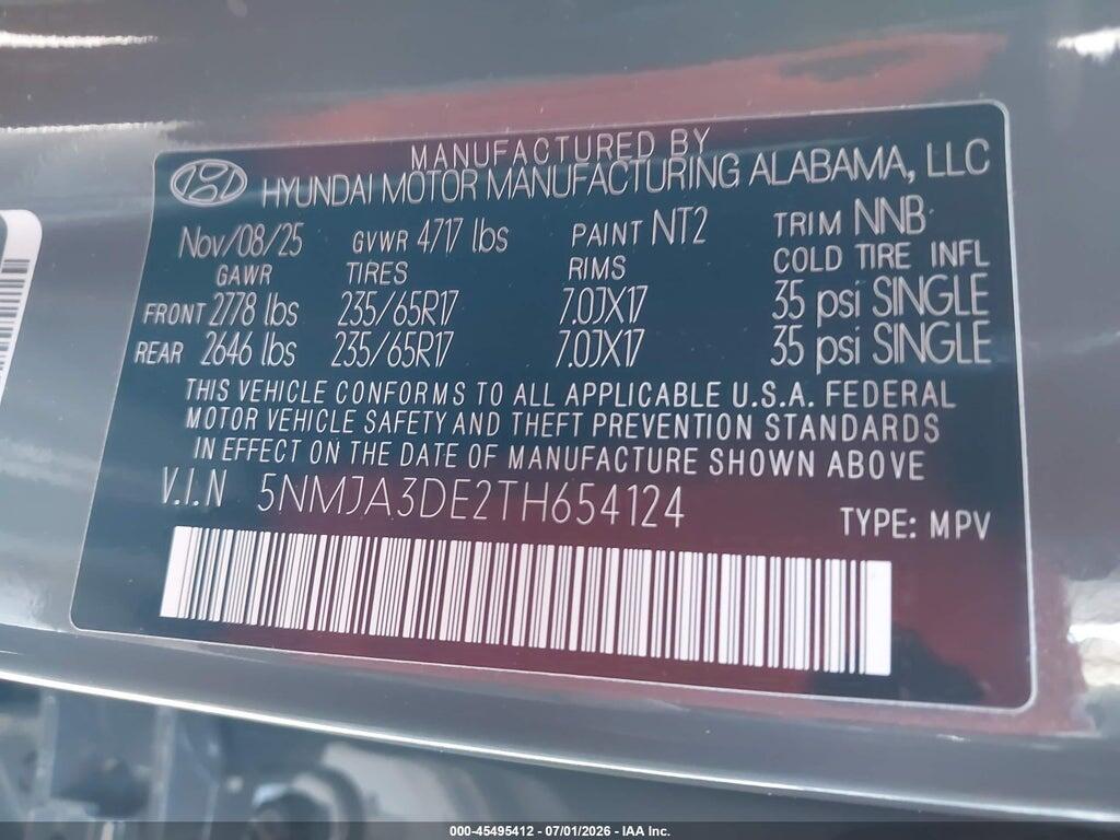 5NMJA3DE2TH654124 2026 HYUNDAI TUCSON photo no. 9