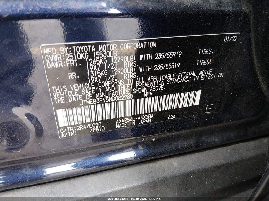 JTMEB3FV5ND082280 2022 TOYOTA RAV4 PRIME photo no. 9