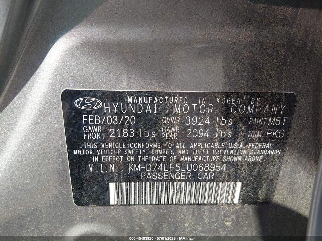 KMHD74LF5LU068954 2020 HYUNDAI ELANTRA photo no. 9