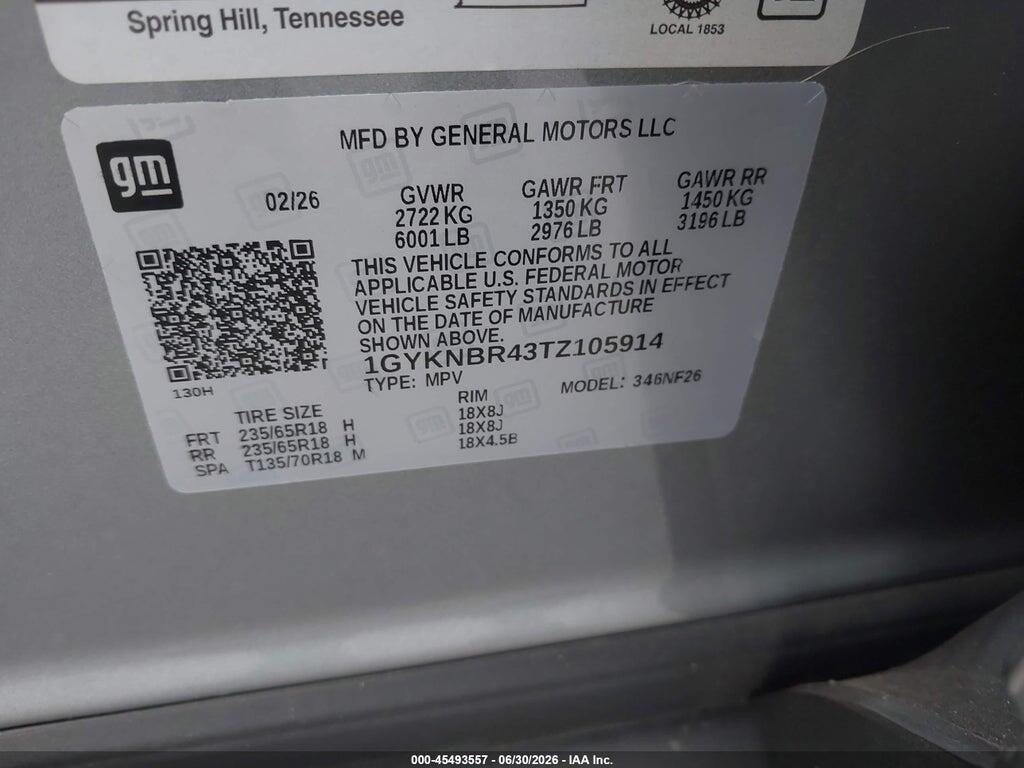 1GYKNBR43TZ105914 2026 CADILLAC XT5 photo no. 9