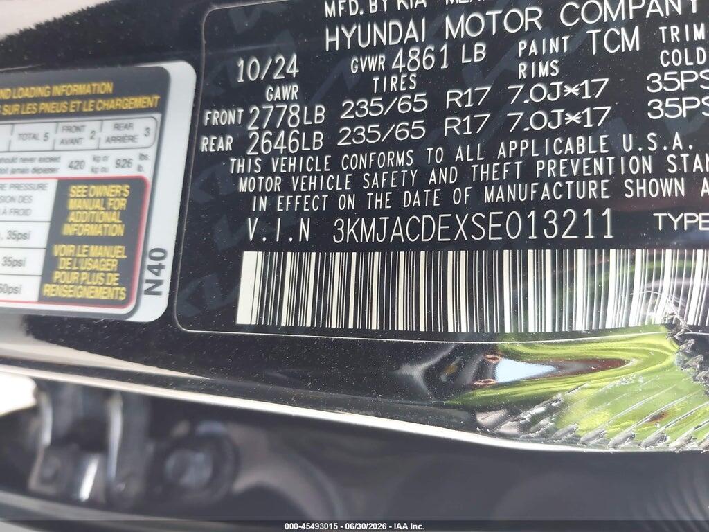 3KMJACDEXSE013211 2025 HYUNDAI TUCSON photo no. 9