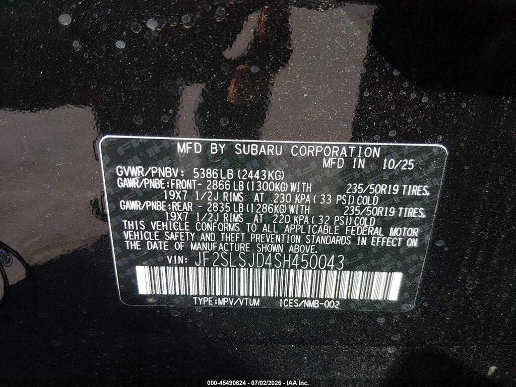 JF2SLSJD4SH450043 2025 SUBARU FORESTER photo no. 9