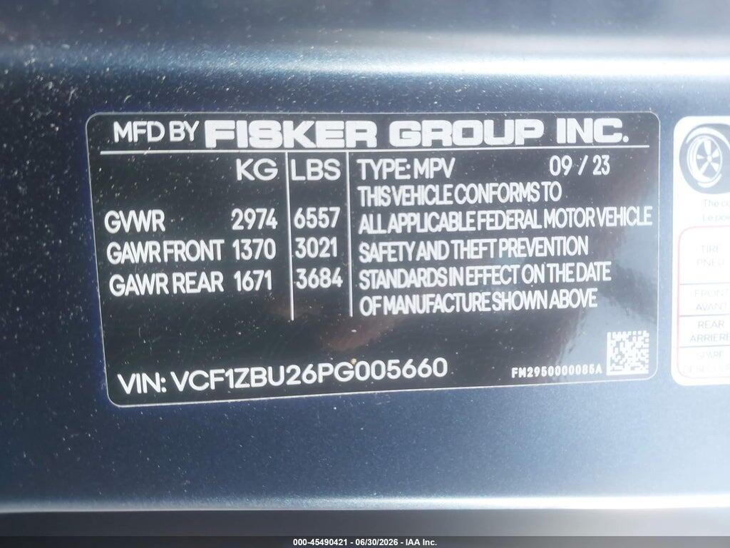 VCF1ZBU26PG005660 2023 FISKER OCEAN photo no. 9