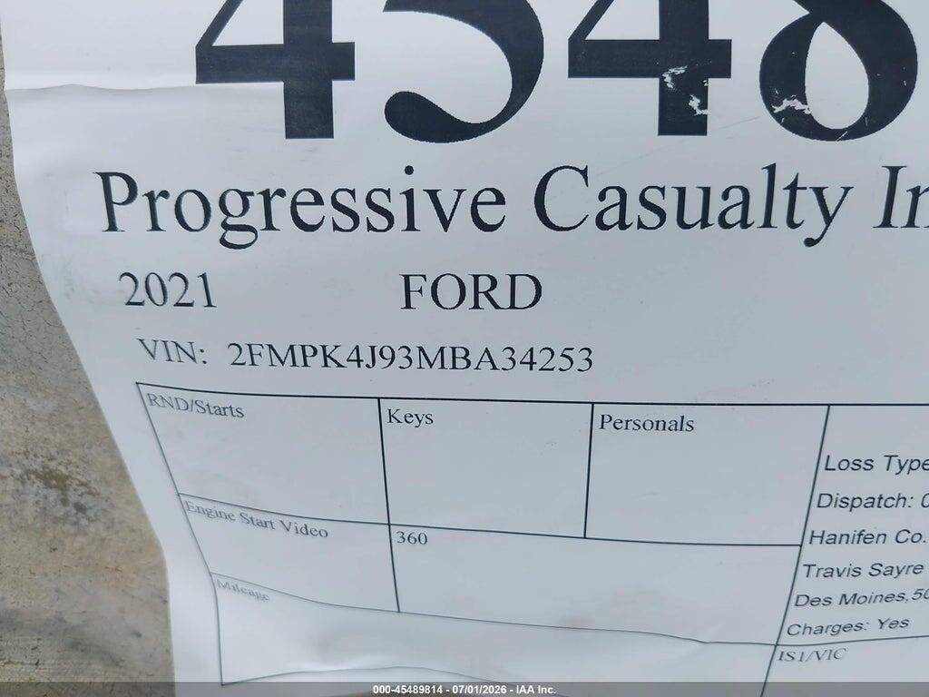 2FMPK4J93MBA34253 2021 FORD EDGE photo no. 9