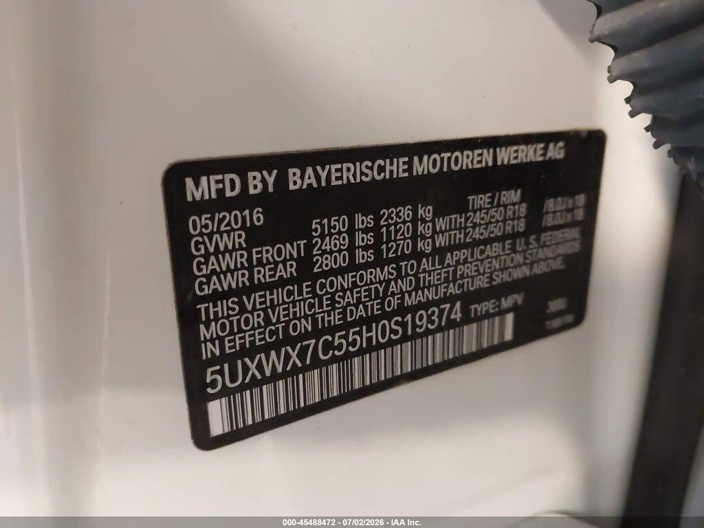 5UXWX7C55H0S19374 2017 BMW X3 photo no. 9