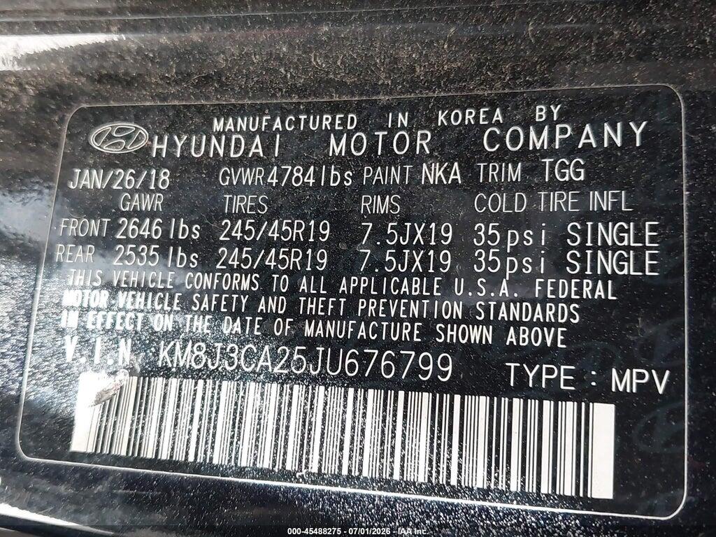 KM8J3CA25JU676799 2018 HYUNDAI TUCSON photo no. 9