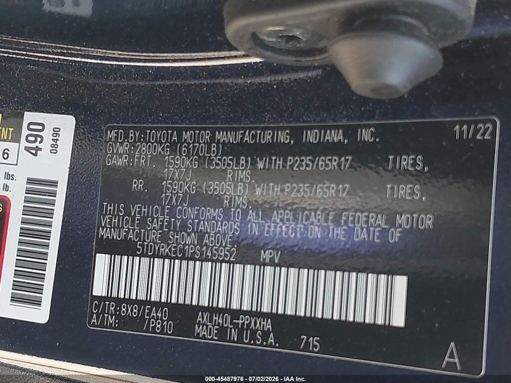 5TDYRKEC1PS145952 2023 TOYOTA SIENNA photo no. 9