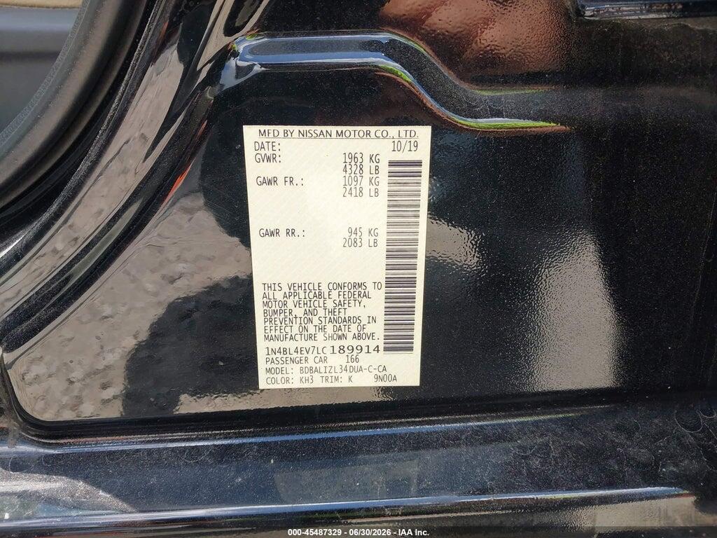 1N4BL4EV7LC189914 2020 NISSAN ALTIMA photo no. 9