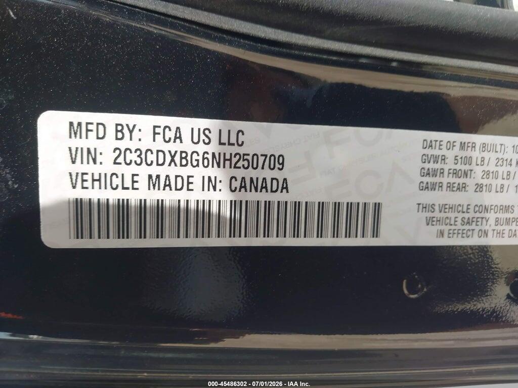 2C3CDXBG6NH250709 2022 DODGE CHARGER photo no. 9