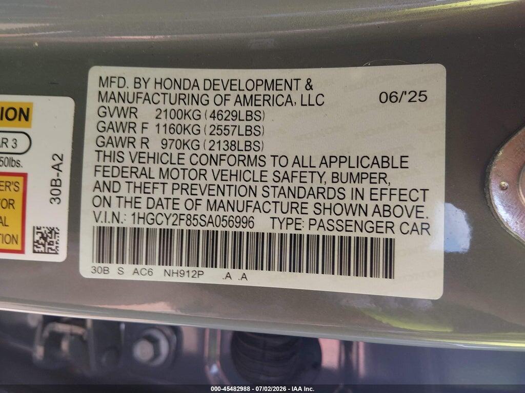 1HGCY2F85SA056996 2025 HONDA ACCORD HYBRID photo no. 9