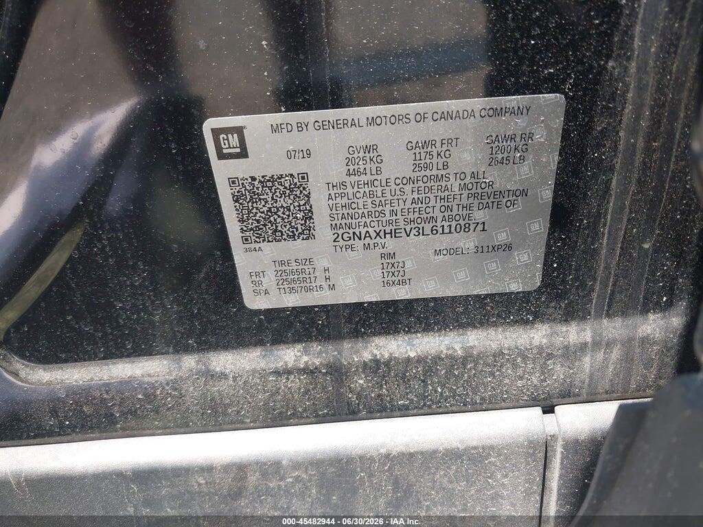 2GNAXHEV3L6110871 2020 CHEVROLET EQUINOX photo no. 9
