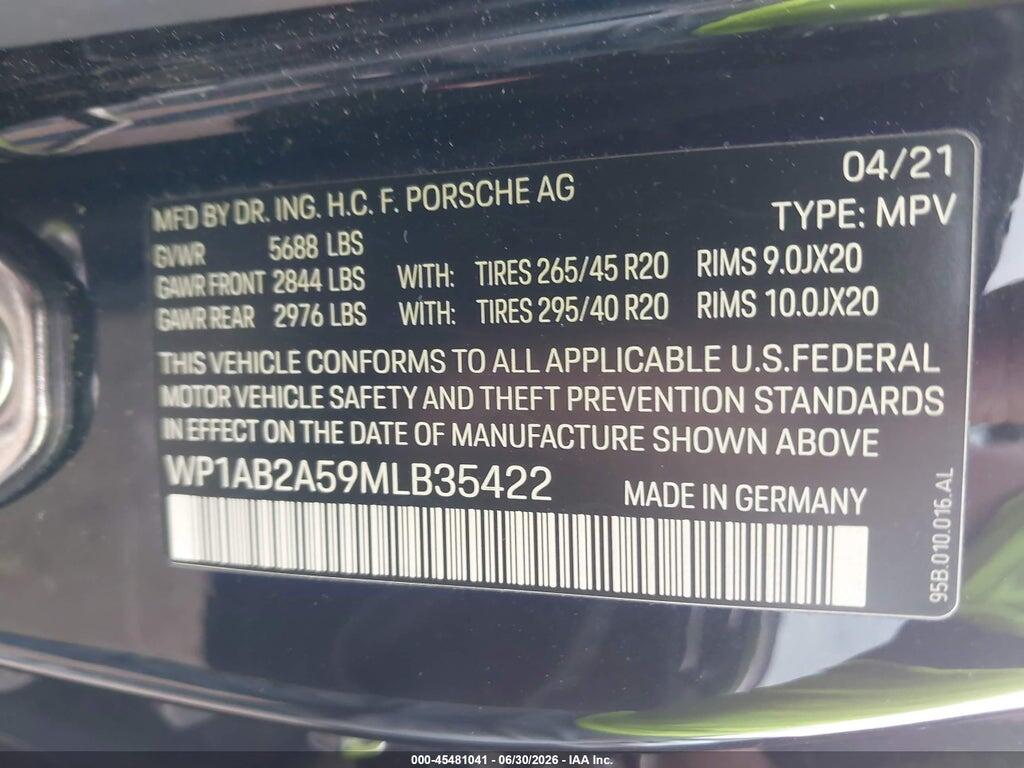 WP1AB2A59MLB35422 2021 PORSCHE MACAN photo no. 9