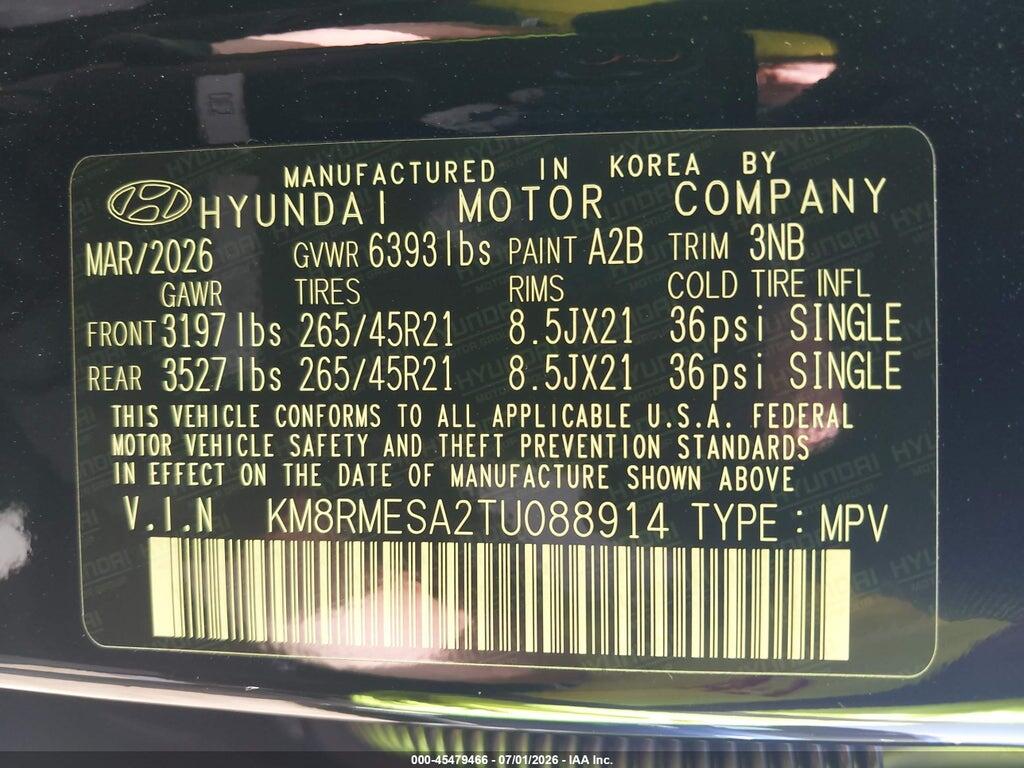 KM8RMESA2TU088914 2026 HYUNDAI PALISADE HEV photo no. 9