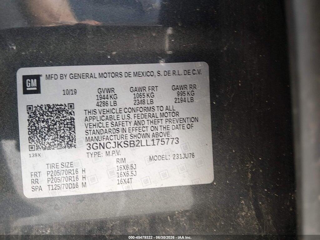 3GNCJKSB2LL175773 2020 CHEVROLET TRAX photo no. 8