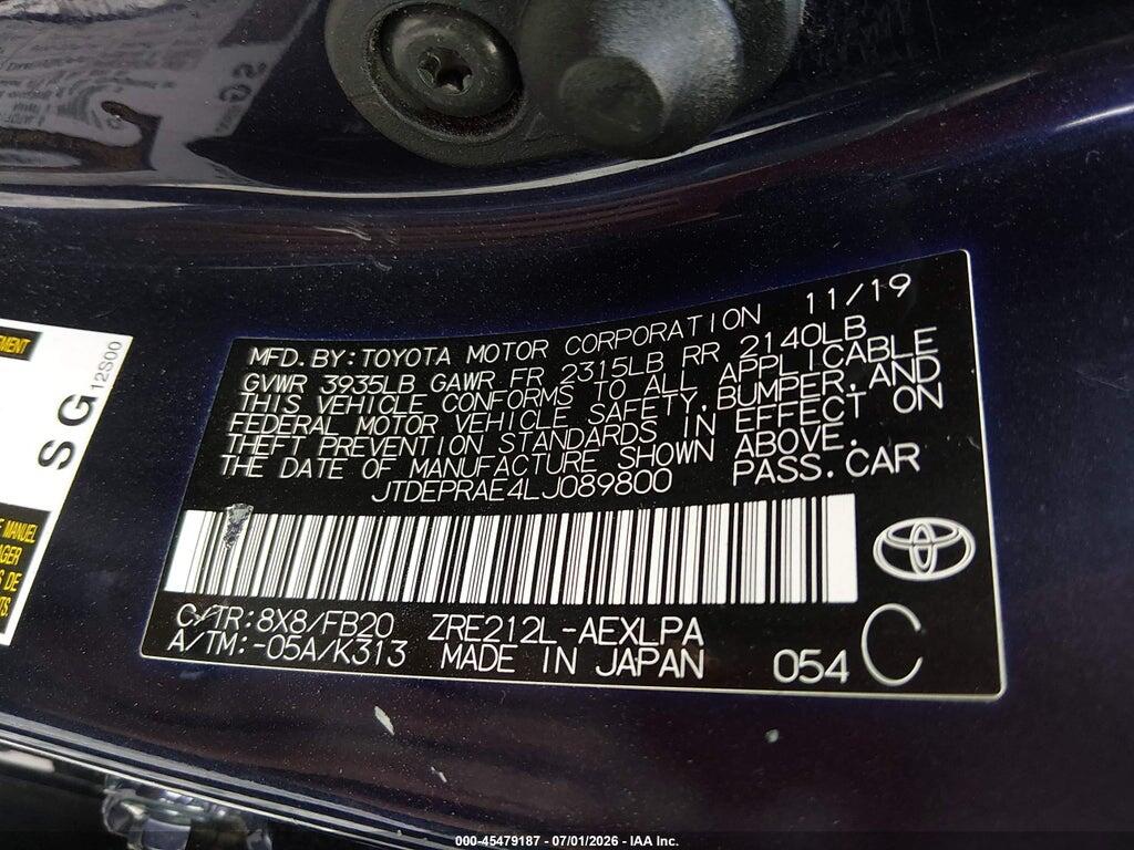 JTDEPRAE4LJ089800 2020 TOYOTA COROLLA photo no. 9