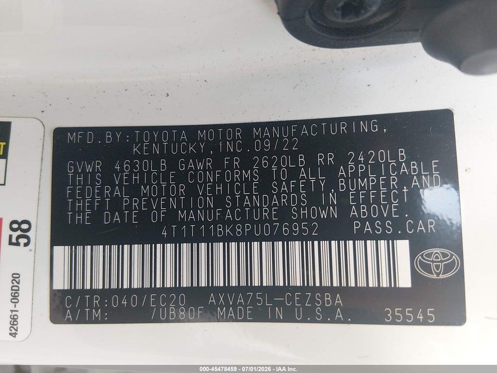 4T1T11BK8PU076952 2023 TOYOTA CAMRY photo no. 9