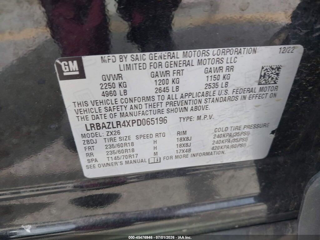 LRBAZLR4XPD065196 2023 BUICK ENVISION photo no. 9
