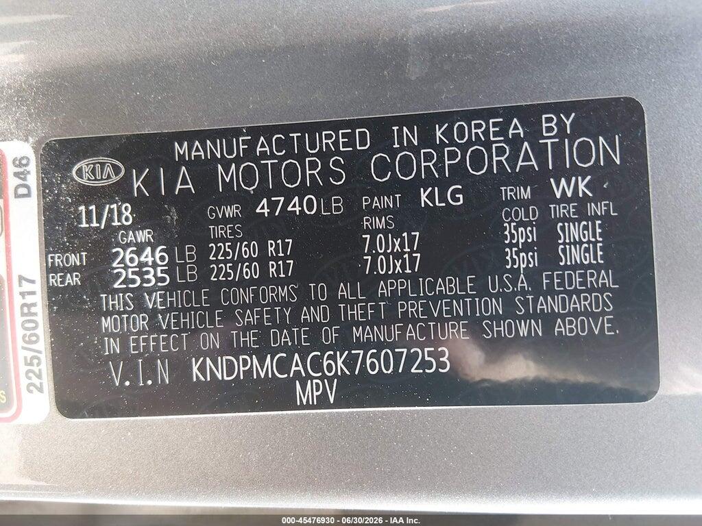 KNDPMCAC6K7607253 2019 KIA SPORTAGE photo no. 9