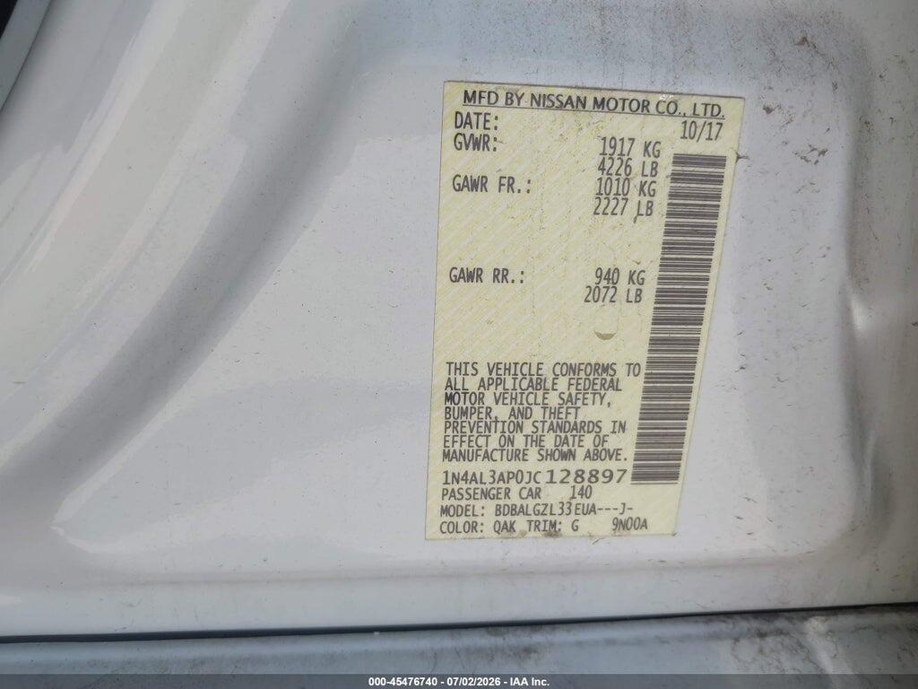 1N4AL3AP0JC128897 2018 NISSAN ALTIMA photo no. 9