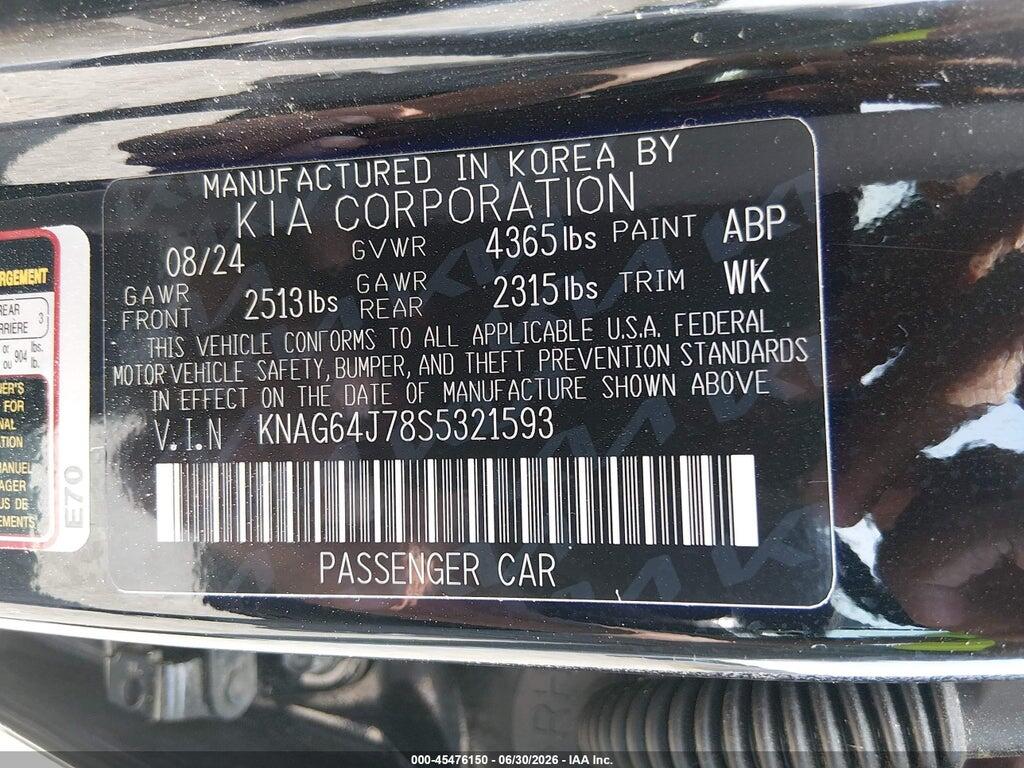 KNAG64J78S5321593 2025 KIA K5 photo no. 9