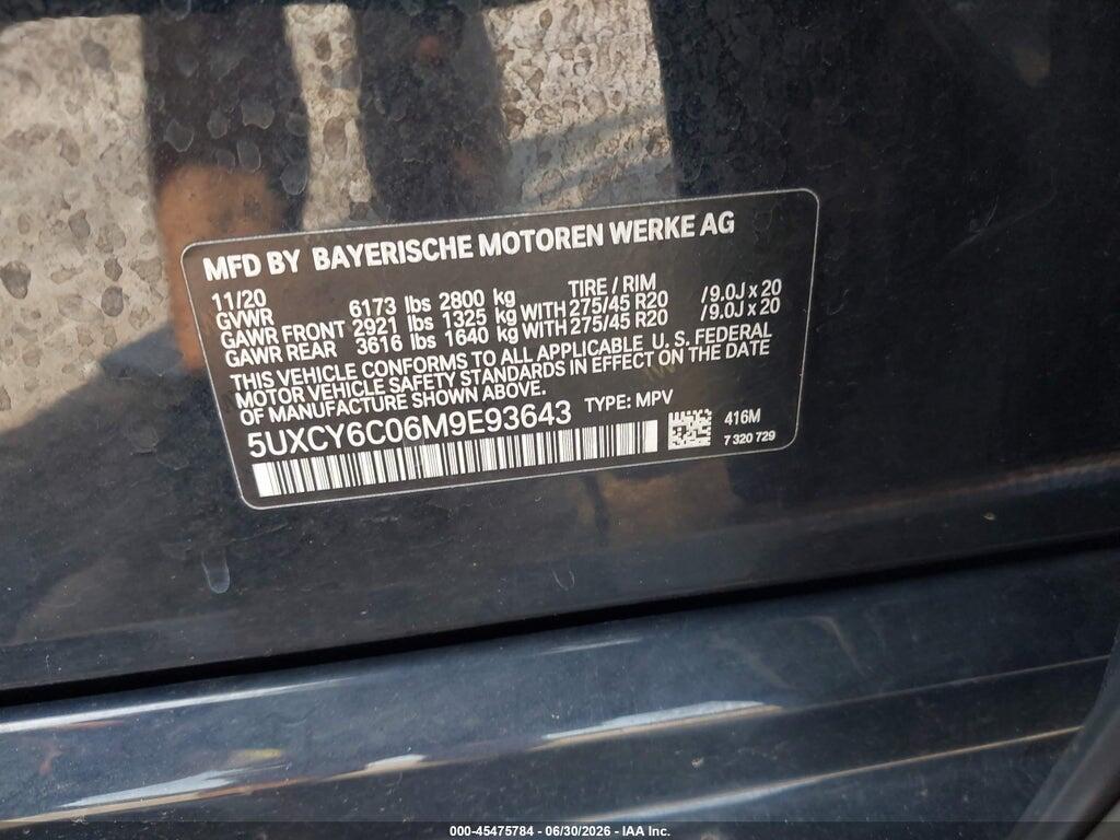5UXCY6C06M9E93643 2021 BMW X6 photo no. 9