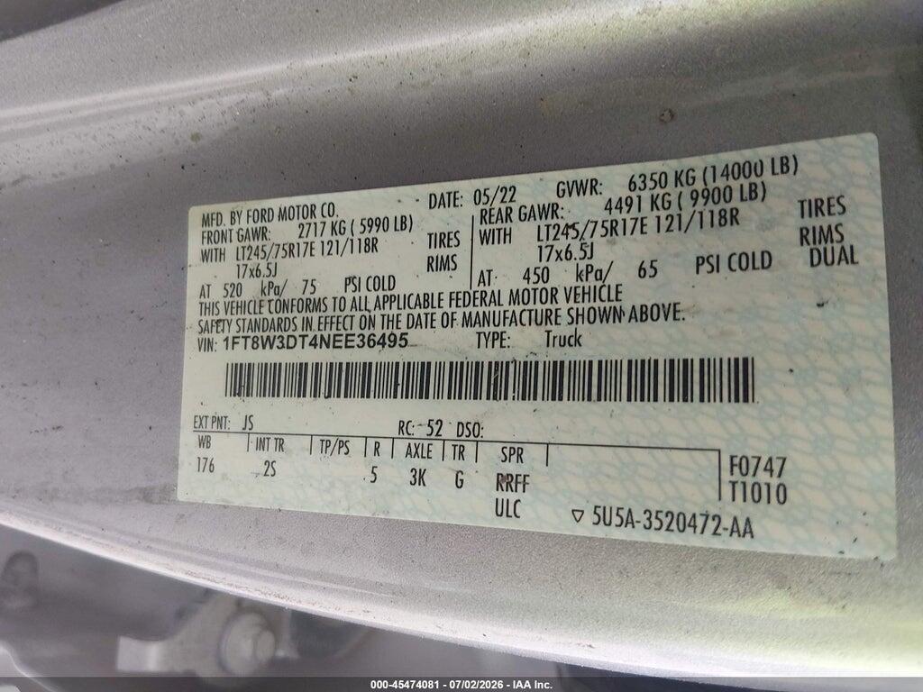 1FT8W3DT4NEE36495 2022 FORD F-350 photo no. 9