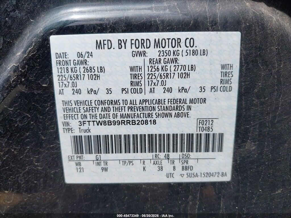 3FTTW8B99RRB20818 2024 FORD MAVERICK photo no. 9