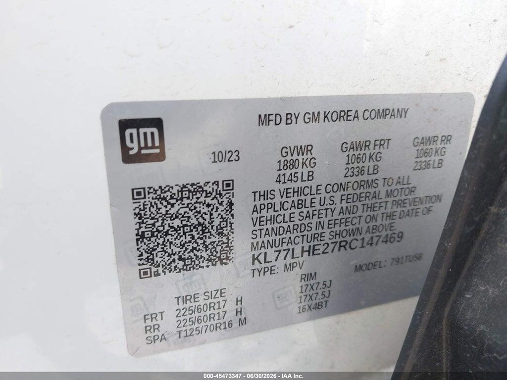 KL77LHE27RC147469 2024 CHEVROLET TRAX photo no. 9