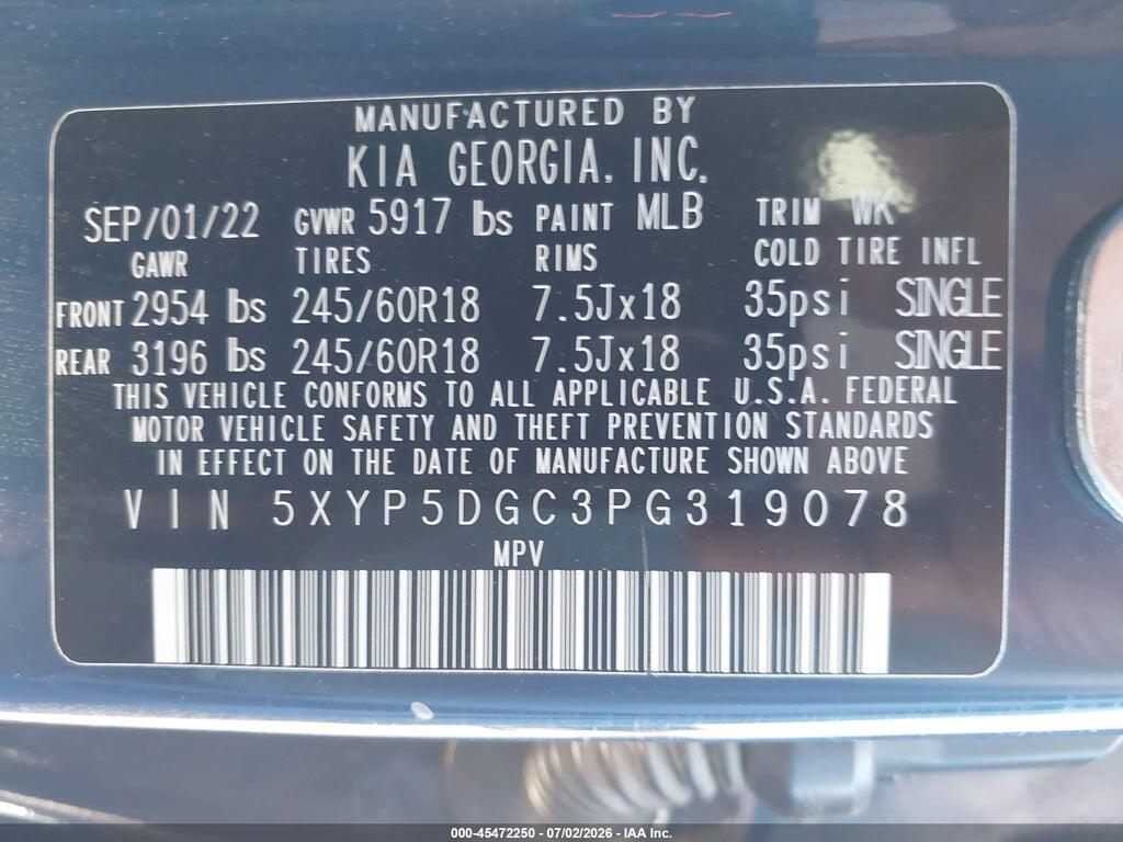 5XYP5DGC3PG319078 2023 KIA TELLURIDE photo no. 9