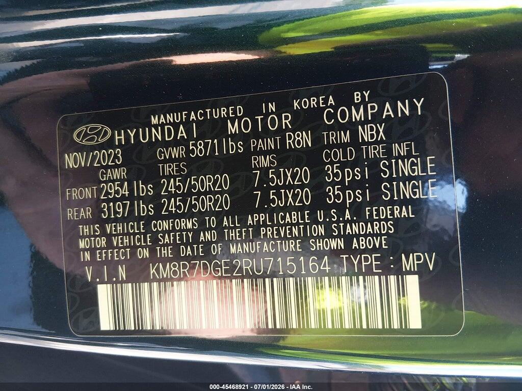 KM8R7DGE2RU715164 2024 HYUNDAI PALISADE photo no. 9