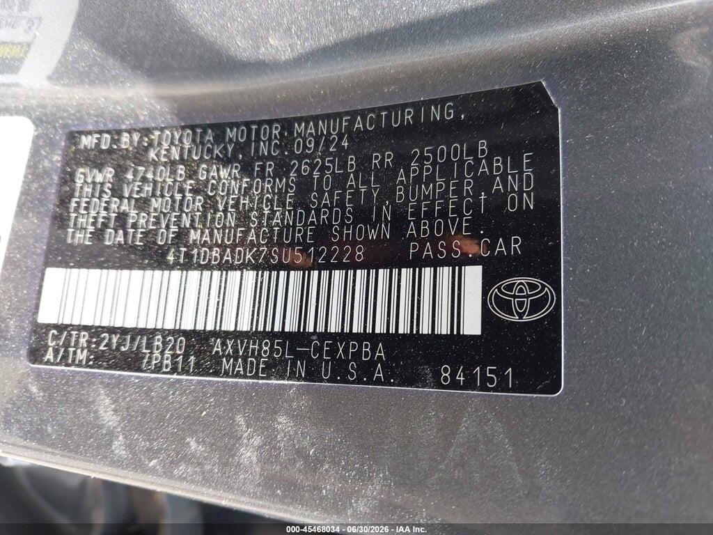 4T1DBADK7SU512228 2025 TOYOTA CAMRY photo no. 9