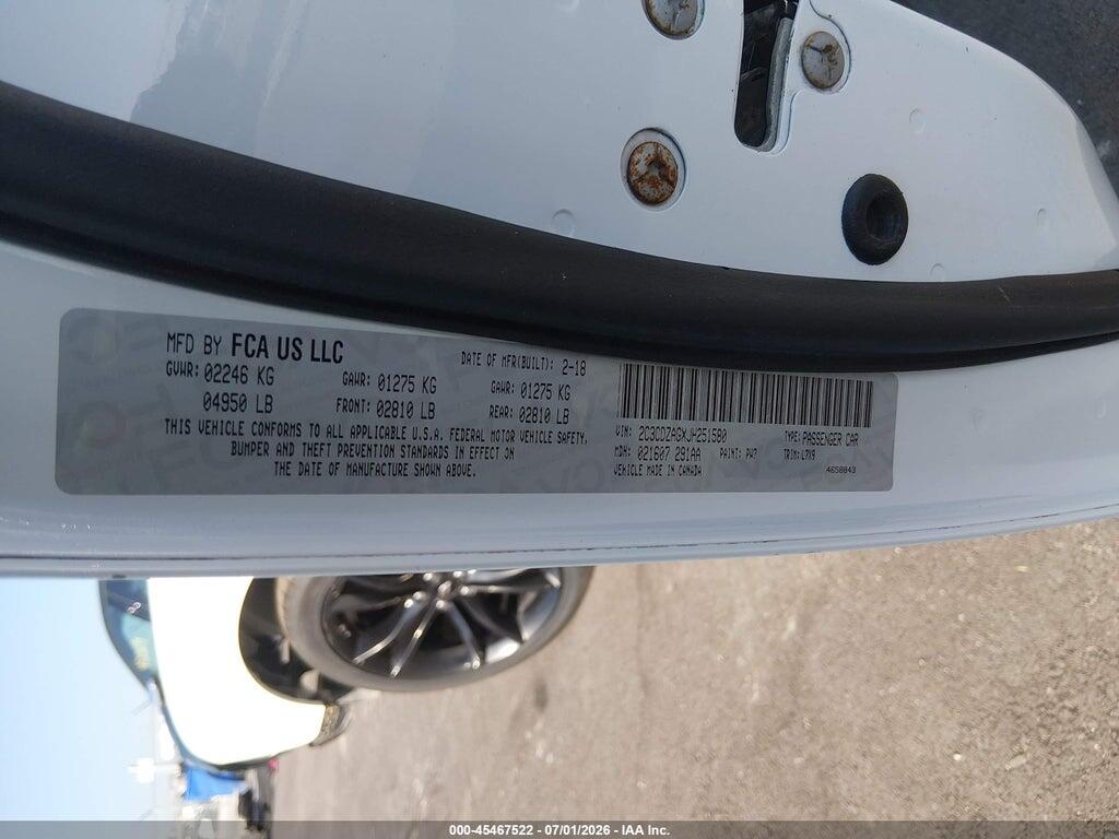 2C3CDZAGXJH251580 2018 DODGE CHALLENGER photo no. 9