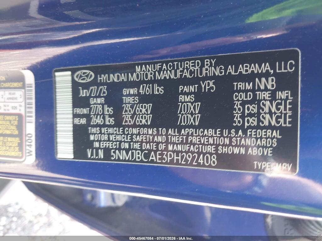 5NMJBCAE3PH292408 2023 HYUNDAI TUCSON photo no. 9