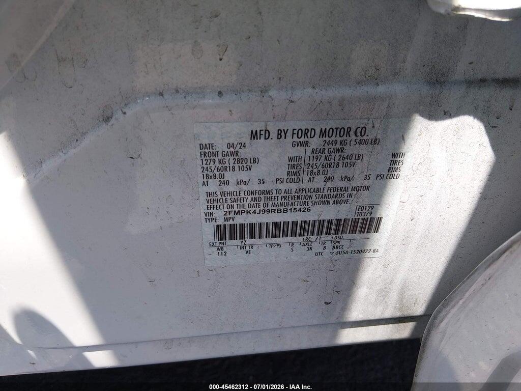 2FMPK4J99RBB15426 2024 FORD EDGE photo no. 9